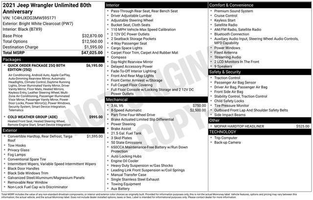 2021 Jeep Wrangler Unlimited Sport