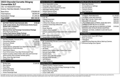 2023 Chevrolet Corvette 2LT