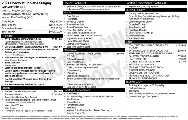 2021 Chevrolet Corvette 3LT