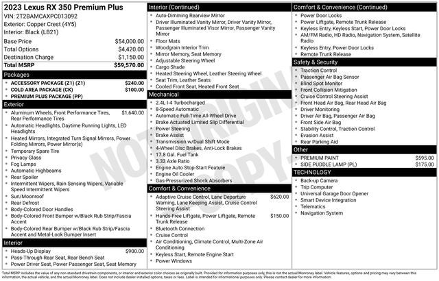 2023 Lexus RX 350 Premium Plus