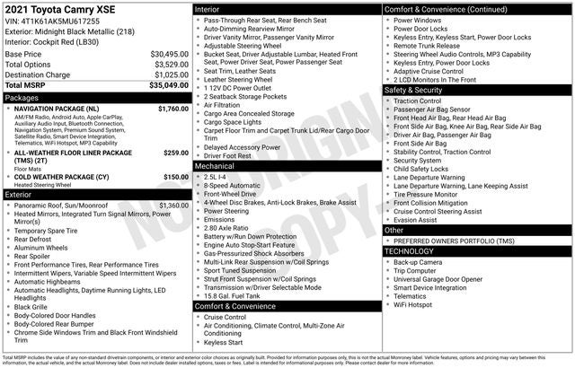 2021 Toyota Camry XSE