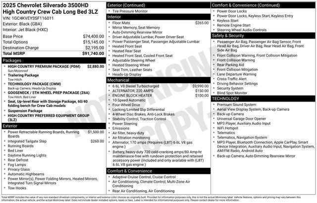 2025 Chevrolet Silverado 3500HD High Country