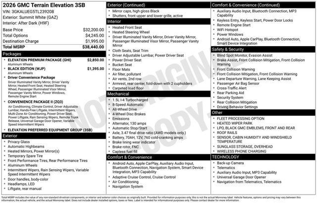 2026 GMC Terrain AWD Elevation