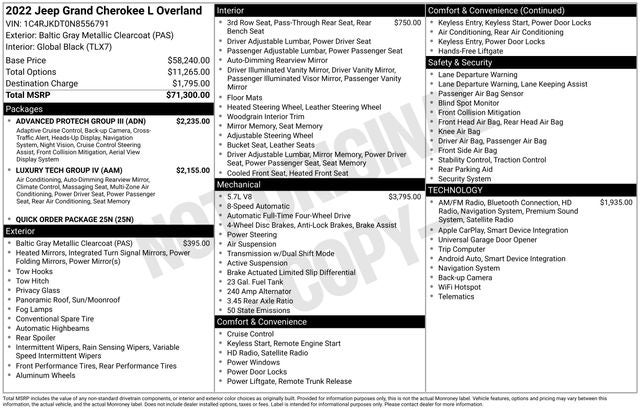2022 Jeep Grand Cherokee L Overland