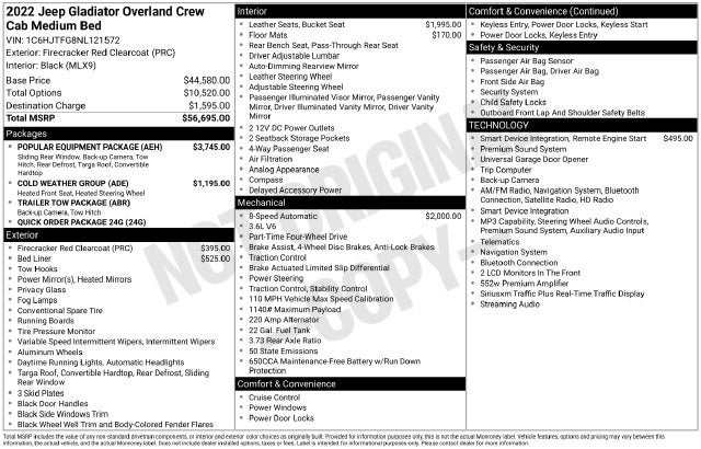 2022 Jeep Gladiator Overland