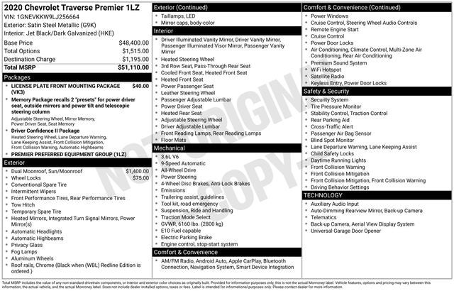 2020 Chevrolet Traverse Premier