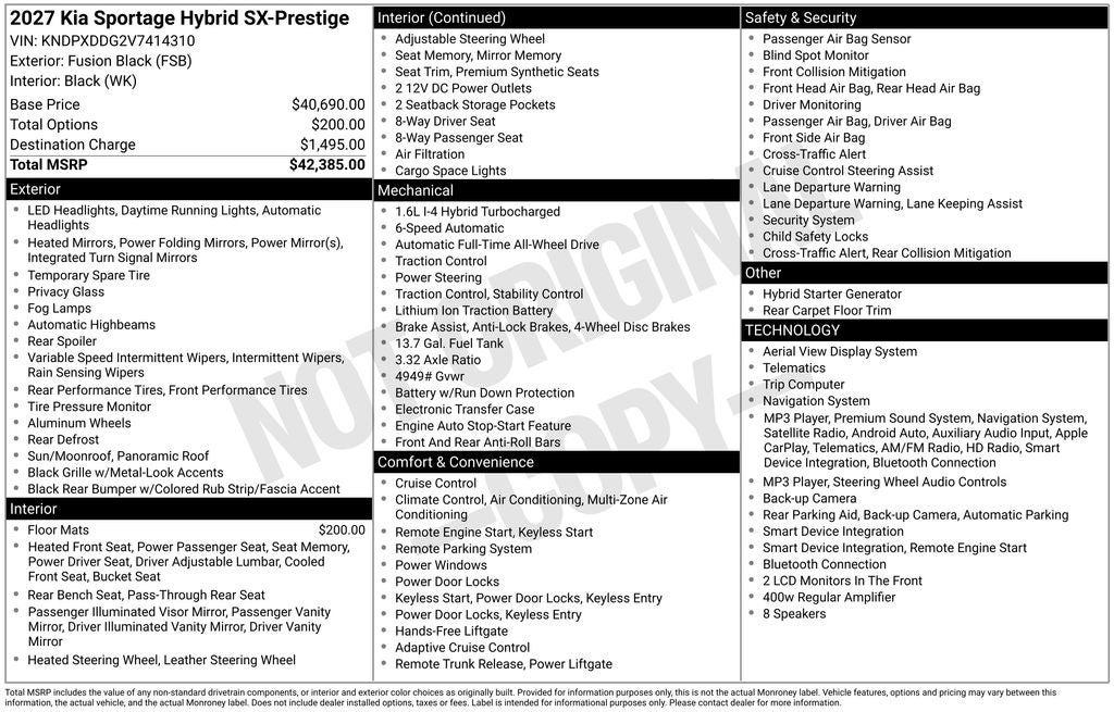 2027 Kia Sportage Hybrid SX-Prestige