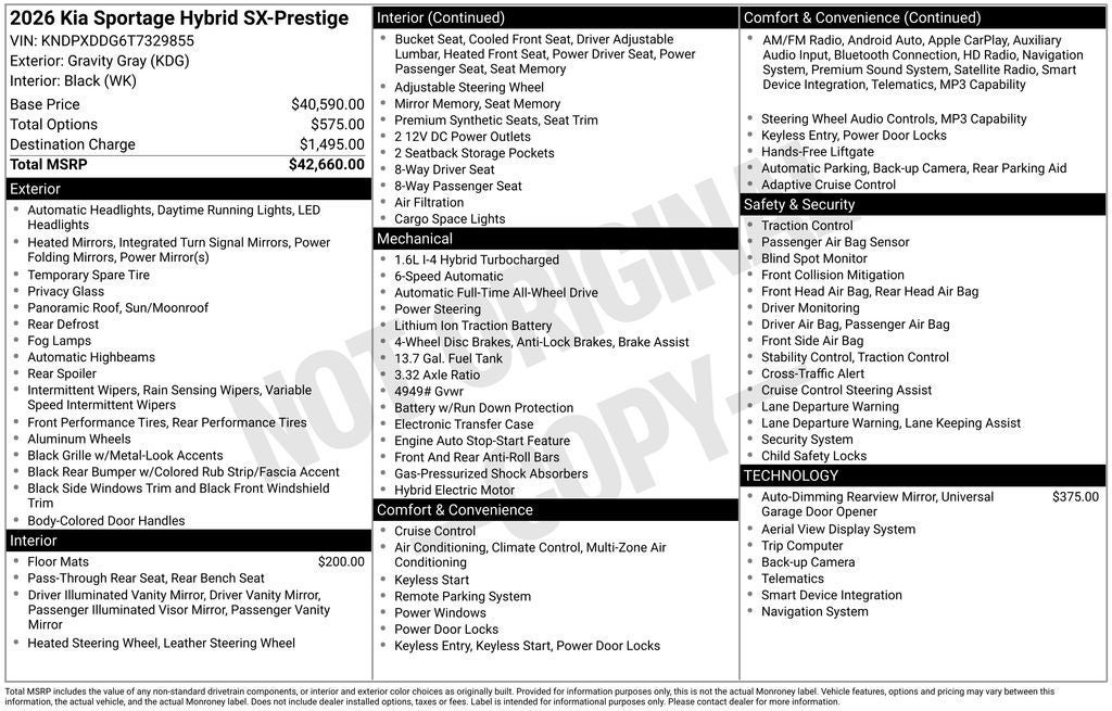 2026 Kia Sportage Hybrid SX-Prestige