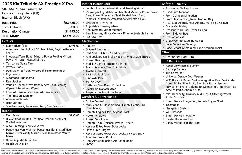 2025 Kia Telluride SX-Prestige X-Pro