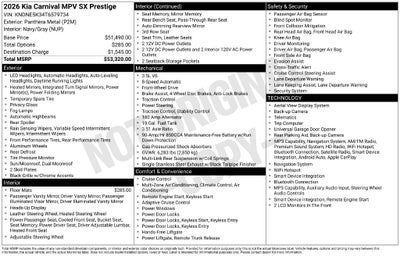 2026 Kia Carnival SX Prestige