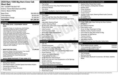 2020 RAM 1500 Big Horn/Lone Star Night Edition