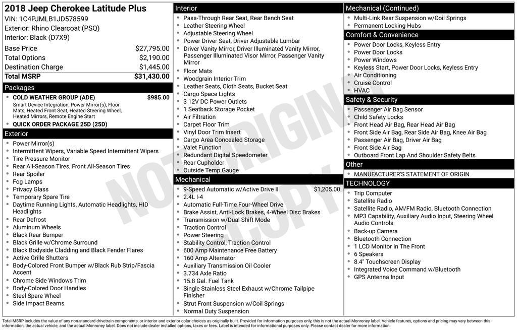 2018 Jeep Cherokee Latitude Plus