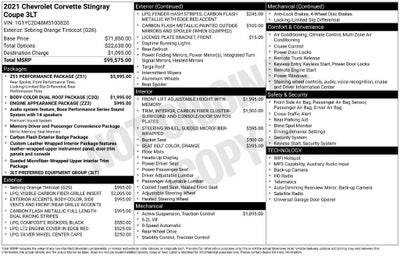 2021 Chevrolet Corvette Stingray 3LT