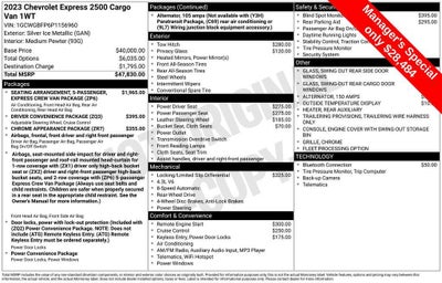 2023 Chevrolet Express Cargo 2500 WT